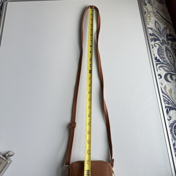 Malibu Skye Brianna Triple Zipper Crossbody Handbag Brown - Picture 13 of 13